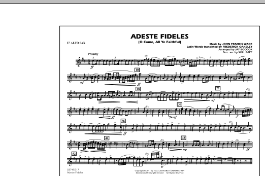 Adeste Fideles (O Come, All Ye Faithful) - Eb Alto Sax sheet music