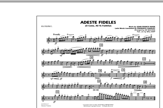 Adeste Fideles (O Come, All Ye Faithful) - Flute/Piccolo sheet music