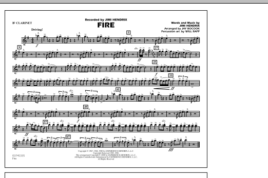 Fire - Bb Clarinet sheet music