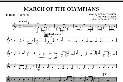 March Of The Olympians - Bb Tenor Saxophone sheet music