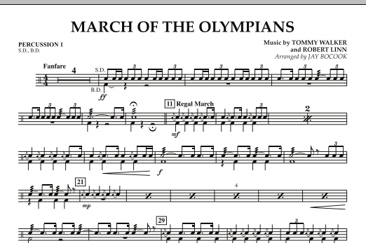 March Of The Olympians - Percussion 1 sheet music
