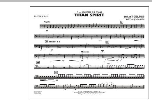 Titan Spirit (Theme from Remember The Titans) - Electric Bass sheet music