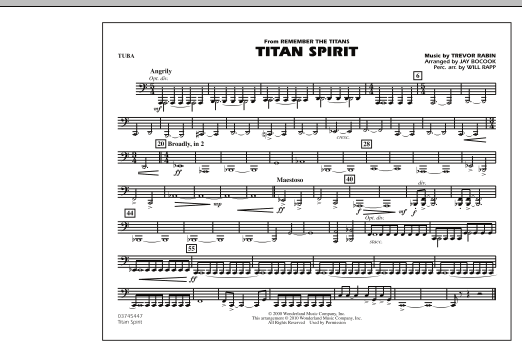 Titan Spirit (Theme from Remember The Titans) - Tuba sheet music
