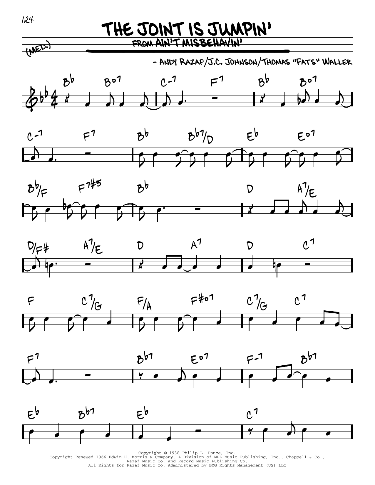 J.C. Johnson The Joint Is Jumpin' Sheet Music Notes & Chords for Real Book – Melody & Chords - Download or Print PDF