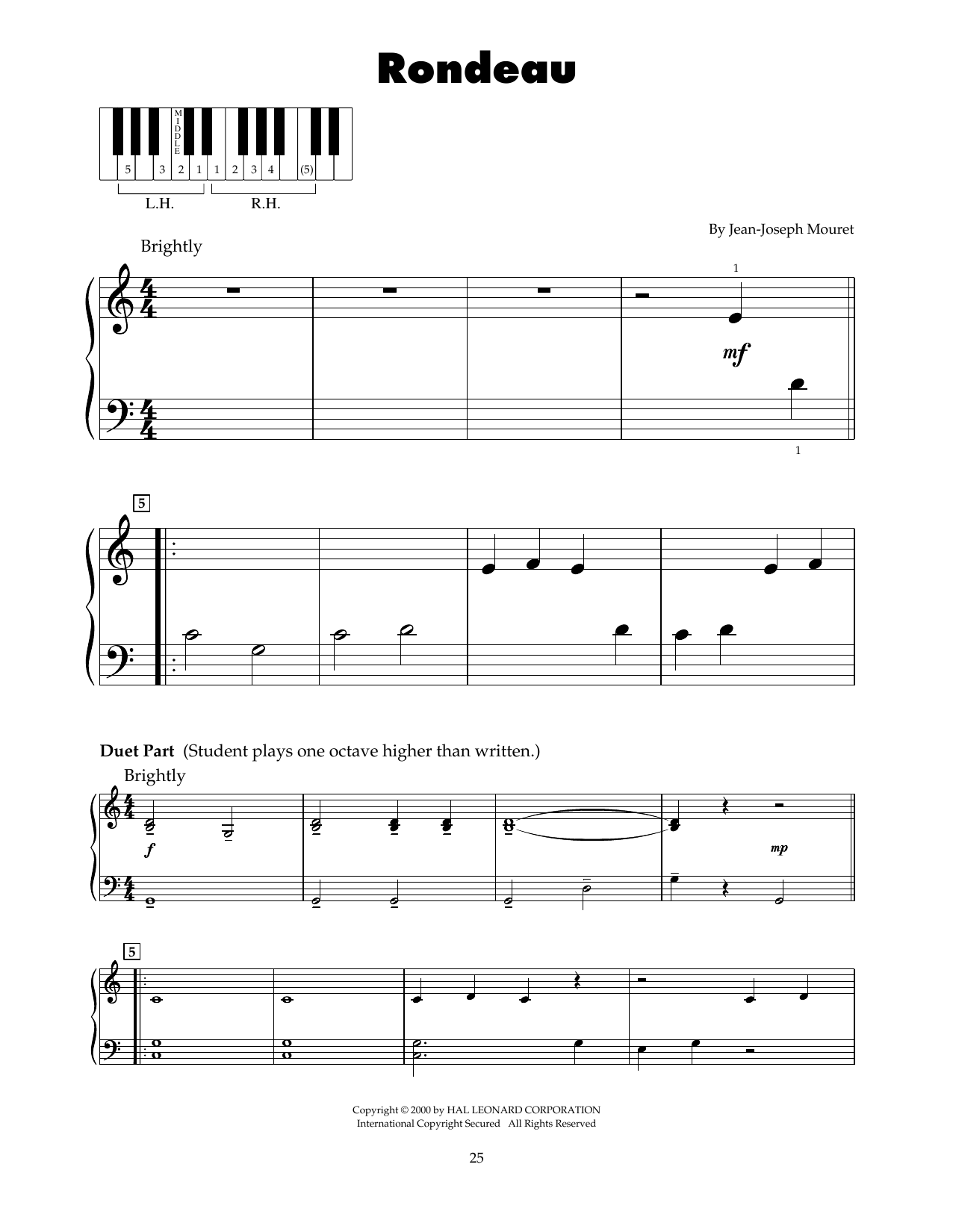 Jean-Joseph Mouret Fanfare Rondeau (arr. Carol Klose) Sheet Music Notes & Chords for 5-Finger Piano - Download or Print PDF