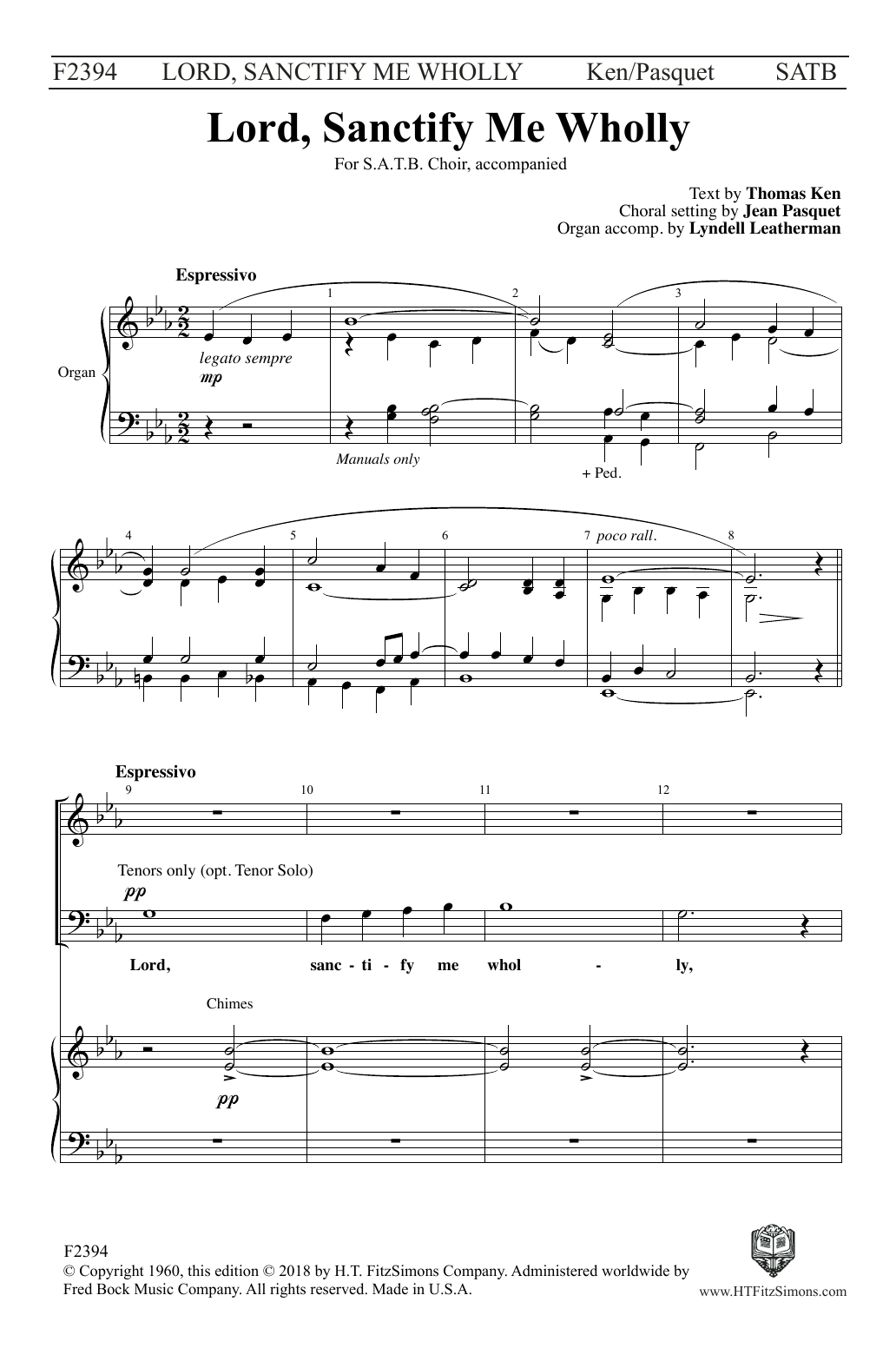 Jean Pasquet Lord, Sanctify Me Wholly Sheet Music Notes & Chords for SATB Choir - Download or Print PDF