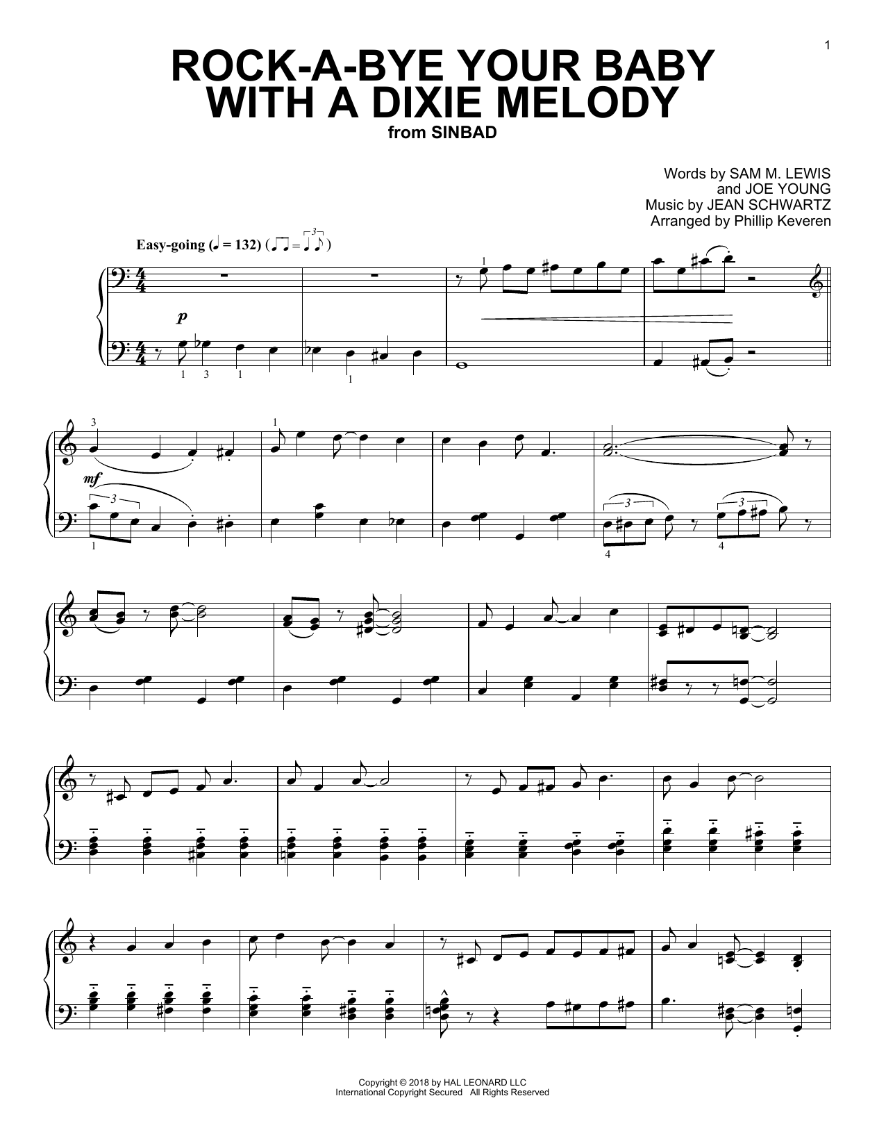 Jean Schwartz Rock-A-Bye Your Baby With A Dixie Melody [Jazz version] (arr. Phillip Keveren) Sheet Music Notes & Chords for Piano - Download or Print PDF