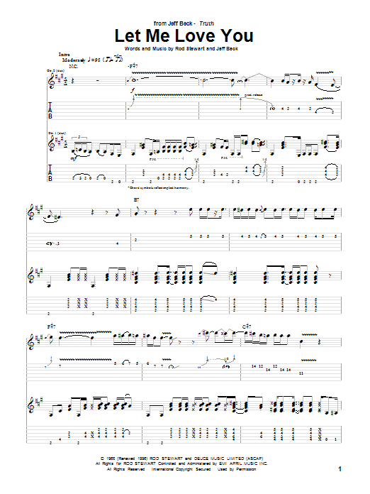 Jeff Beck Let Me Love You Sheet Music Notes & Chords for Real Book – Melody, Lyrics & Chords - Download or Print PDF
