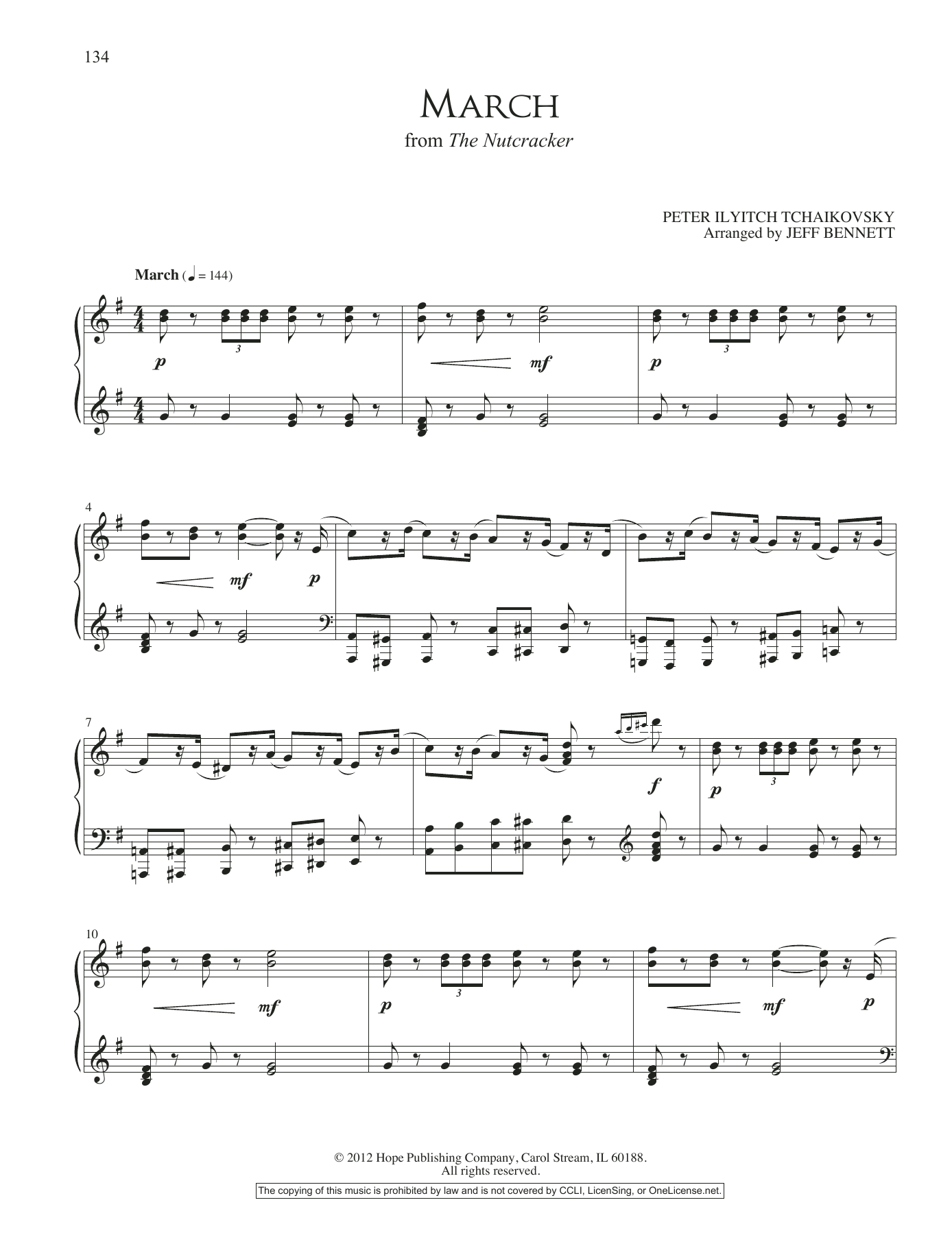 Jeff Bennett March (from The Nutcracker) Sheet Music Notes & Chords for Piano Solo - Download or Print PDF