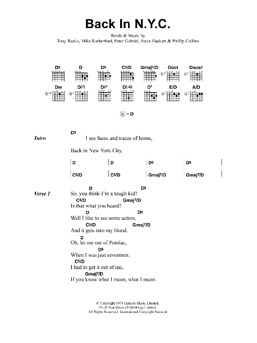 Jeff Buckley Back In N.Y.C. Sheet Music Notes & Chords for Lyrics & Chords - Download or Print PDF