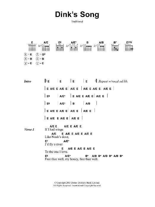 Jeff Buckley Dink's Song Sheet Music Notes & Chords for Lyrics & Chords - Download or Print PDF