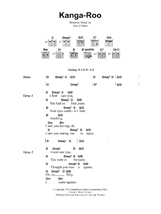 Jeff Buckley Kangaroo Sheet Music Notes & Chords for Lyrics & Chords - Download or Print PDF