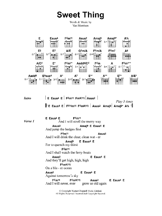 Jeff Buckley Sweet Thing Sheet Music Notes & Chords for Lyrics & Chords - Download or Print PDF