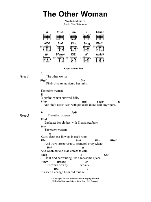 Jeff Buckley The Other Woman Sheet Music Notes & Chords for Lyrics & Chords - Download or Print PDF