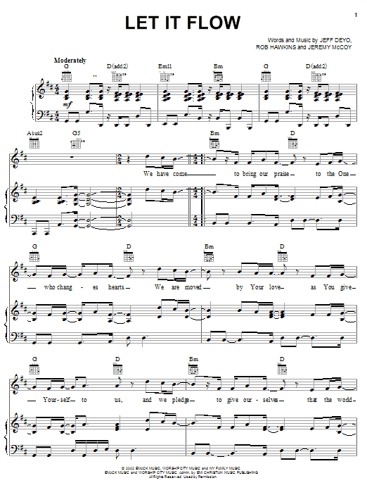 Jeff Deyo Let It Flow Sheet Music Notes & Chords for Piano, Vocal & Guitar (Right-Hand Melody) - Download or Print PDF Jeff Deyo Let It Flow Sheet Music Notes & Chords for Piano, Vocal & Guitar (Right-Hand Melody) - Download or Print PDF