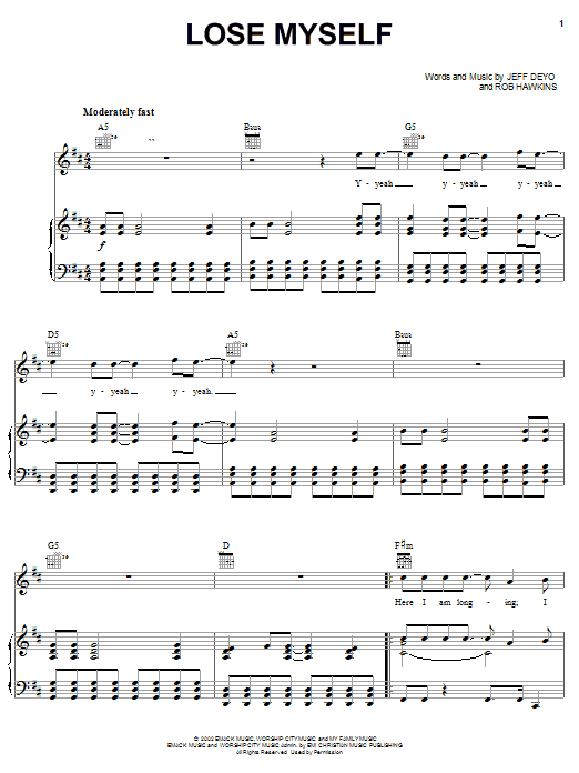 Jeff Deyo Lose Myself Sheet Music Notes & Chords for Piano, Vocal & Guitar (Right-Hand Melody) - Download or Print PDF Jeff Deyo Lose Myself Sheet Music Notes & Chords for Piano, Vocal & Guitar (Right-Hand Melody) - Download or Print PDF