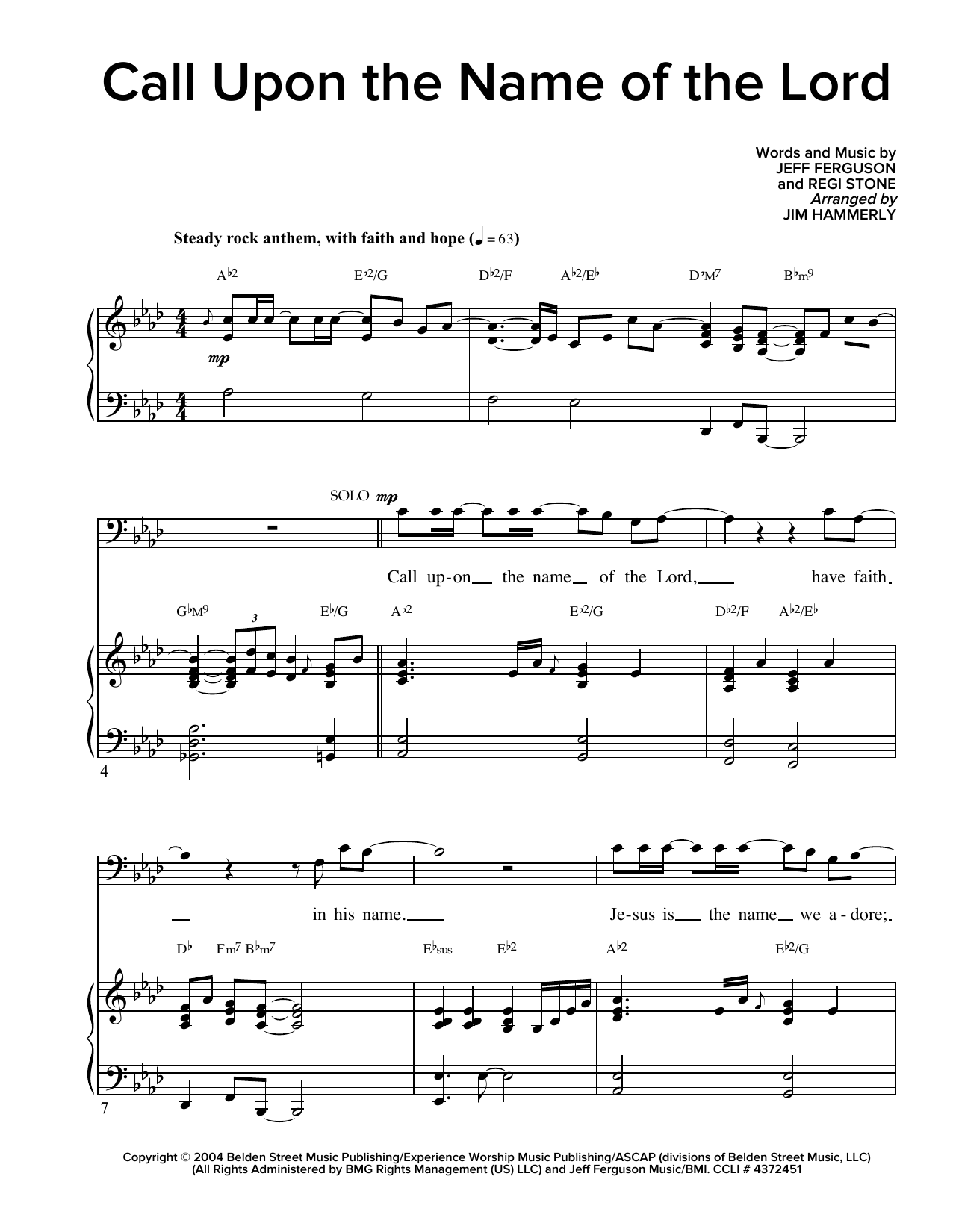 Regi Stone Call Upon The Name Of The Lord Sheet Music Notes & Chords for SATB - Download or Print PDF