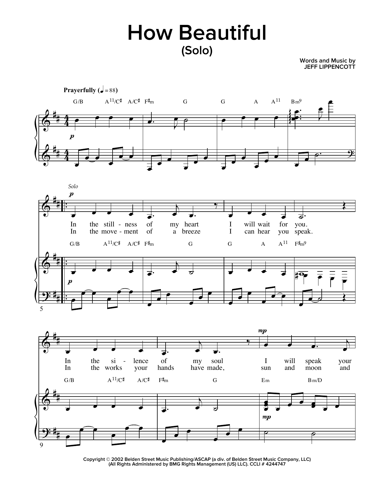 Jeff Lippincott How Beautiful Sheet Music Notes & Chords for Piano & Vocal - Download or Print PDF