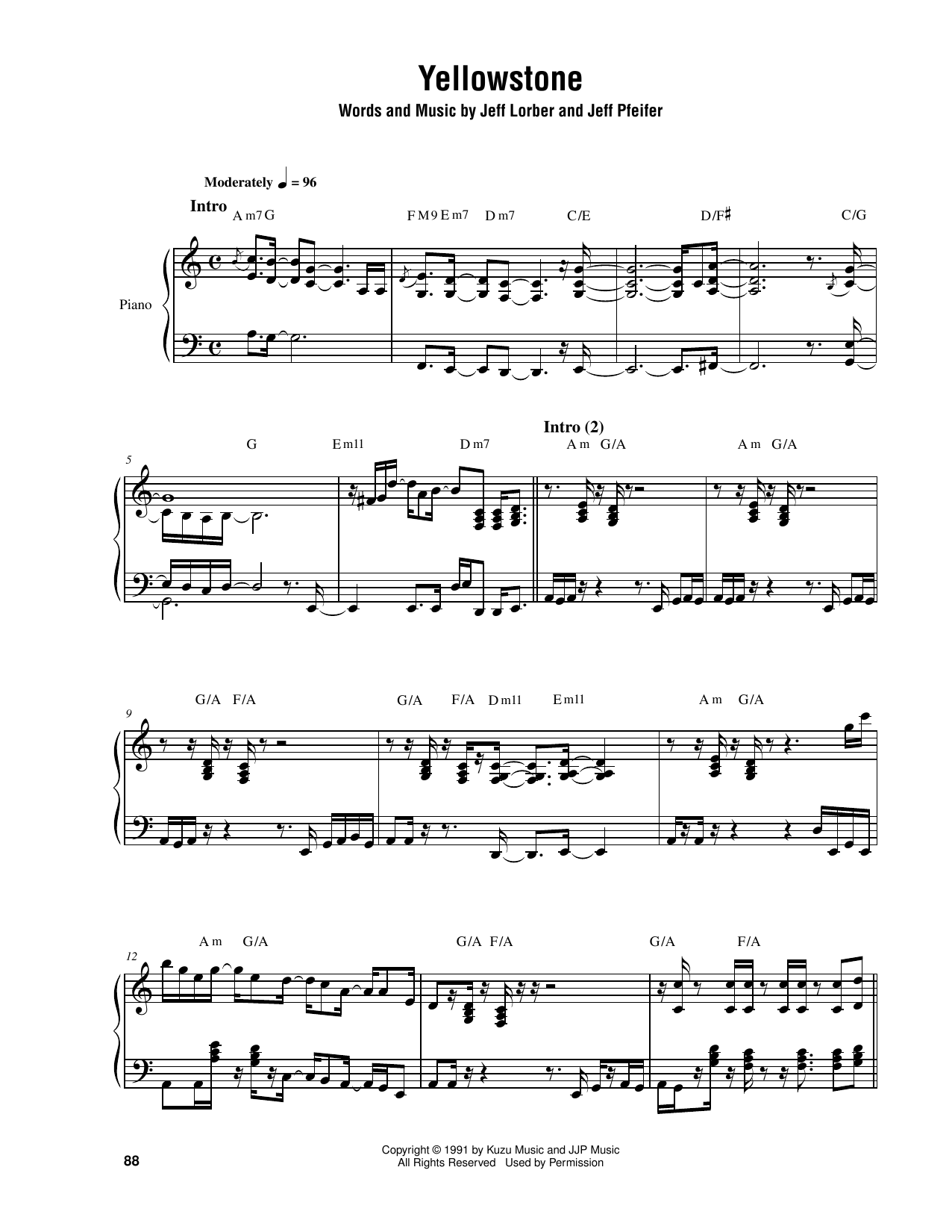 Jeff Lorber Yellowstone Sheet Music Notes & Chords for Piano Transcription - Download or Print PDF
