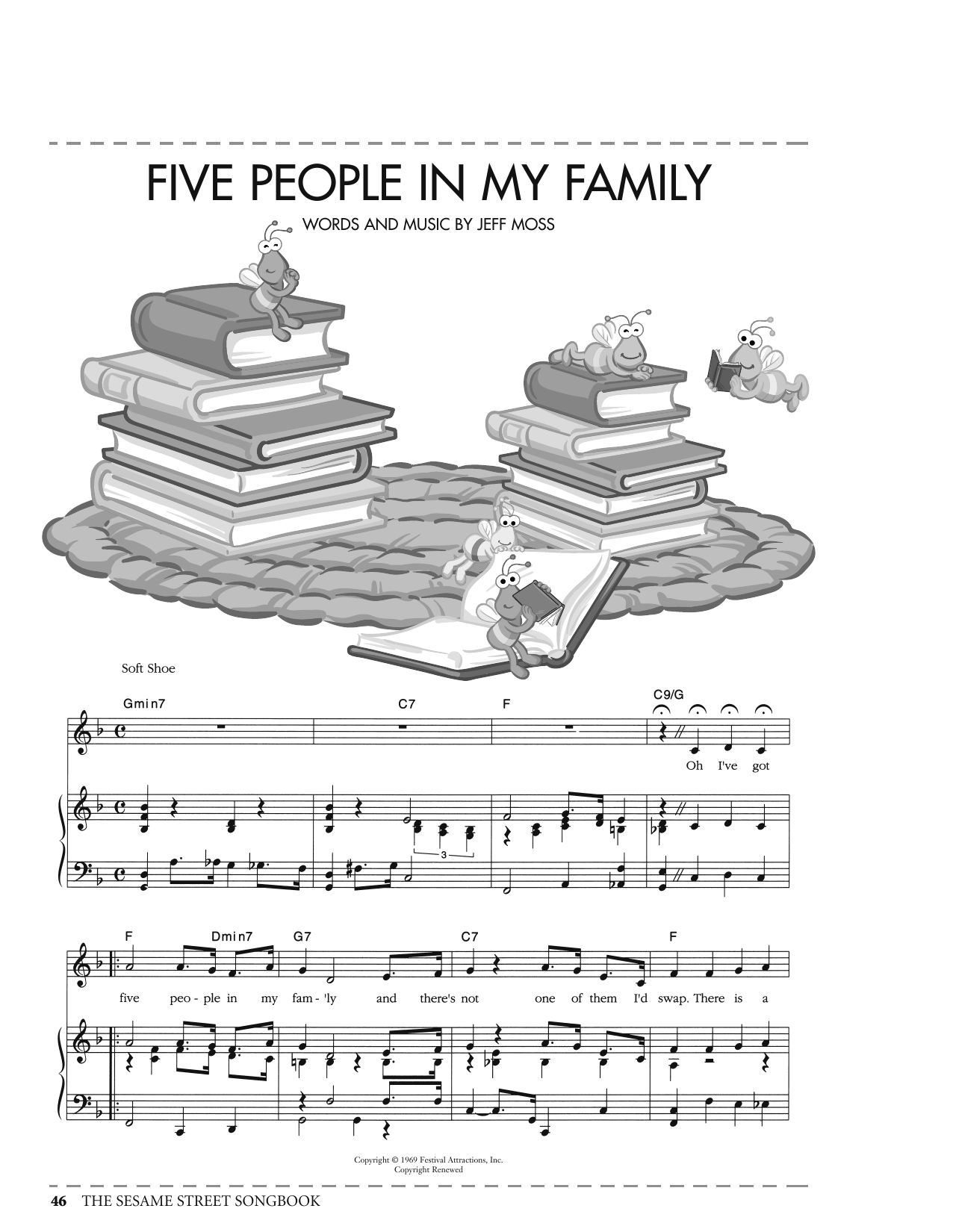 Jeff Moss Five People In My Family (from Sesame Street) Sheet Music Notes & Chords for Piano, Vocal & Guitar Chords (Right-Hand Melody) - Download or Print PDF