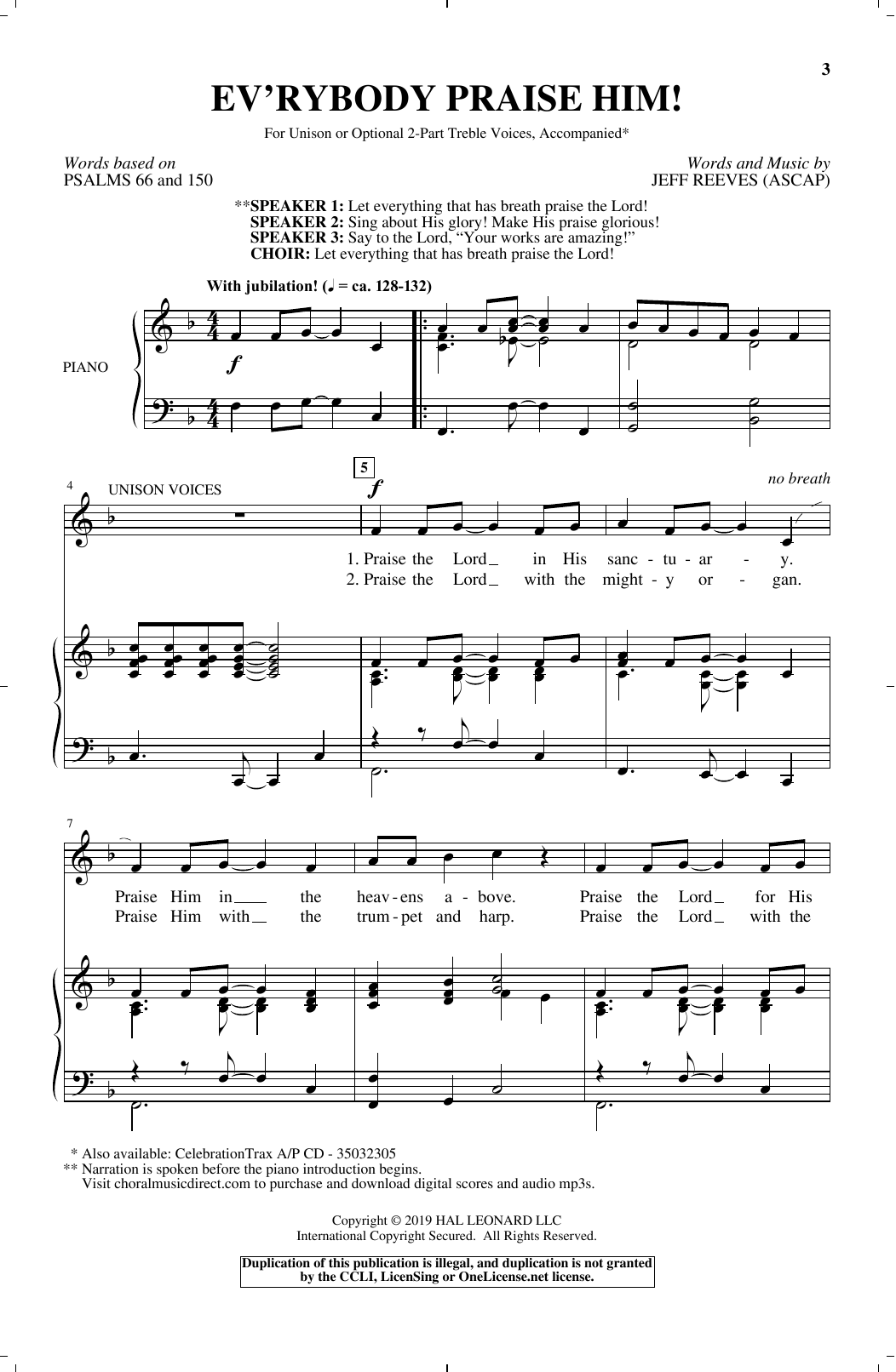 Jeff Reeves Ev'rybody Praise Him! Sheet Music Notes & Chords for Choral - Download or Print PDF