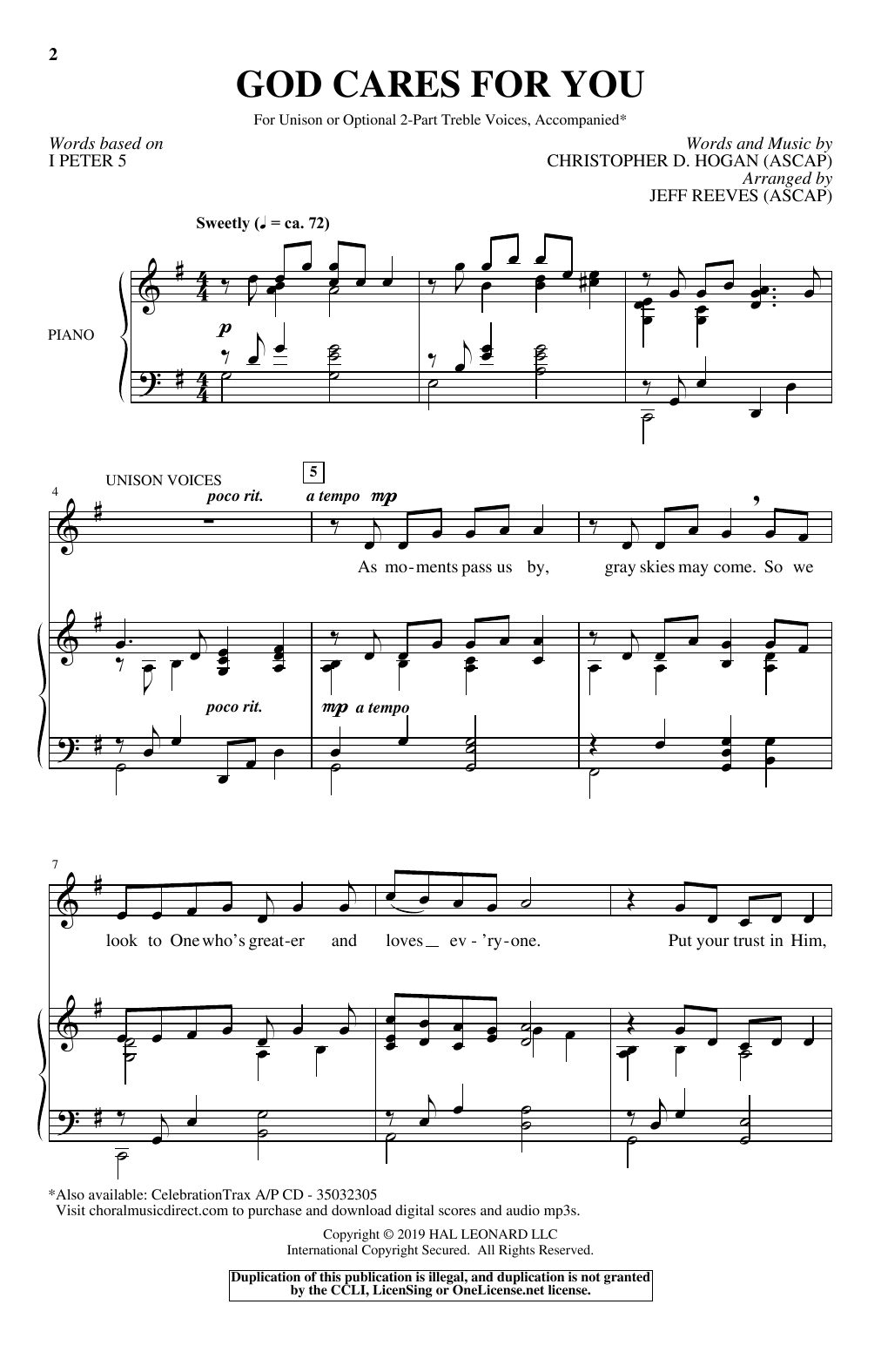 Jeff Reeves God Cares For You Sheet Music Notes & Chords for Choral - Download or Print PDF
