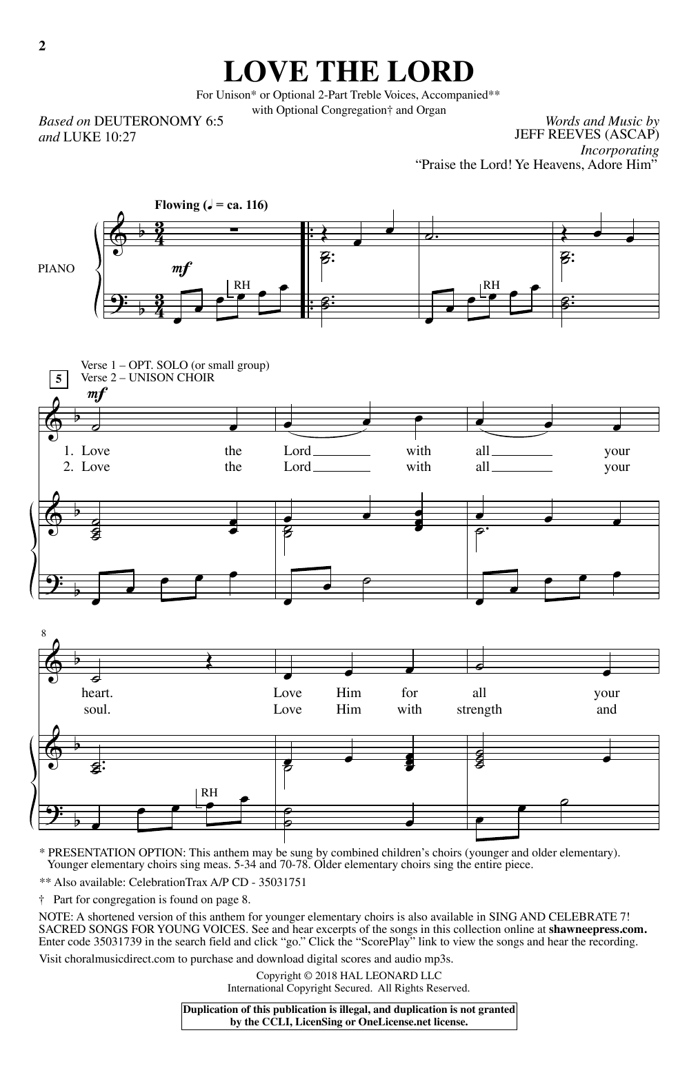 Jeff Reeves Love The Lord Sheet Music Notes & Chords for Choral - Download or Print PDF