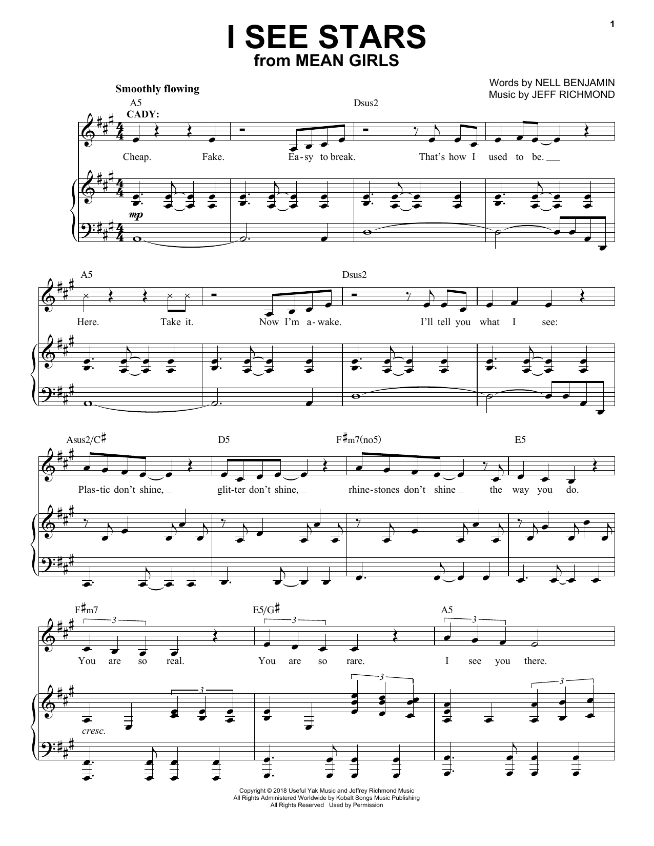 Jeff Richmond & Nell Benjamin I See Stars (from Mean Girls: The Broadway Musical) Sheet Music Notes & Chords for Easy Piano - Download or Print PDF