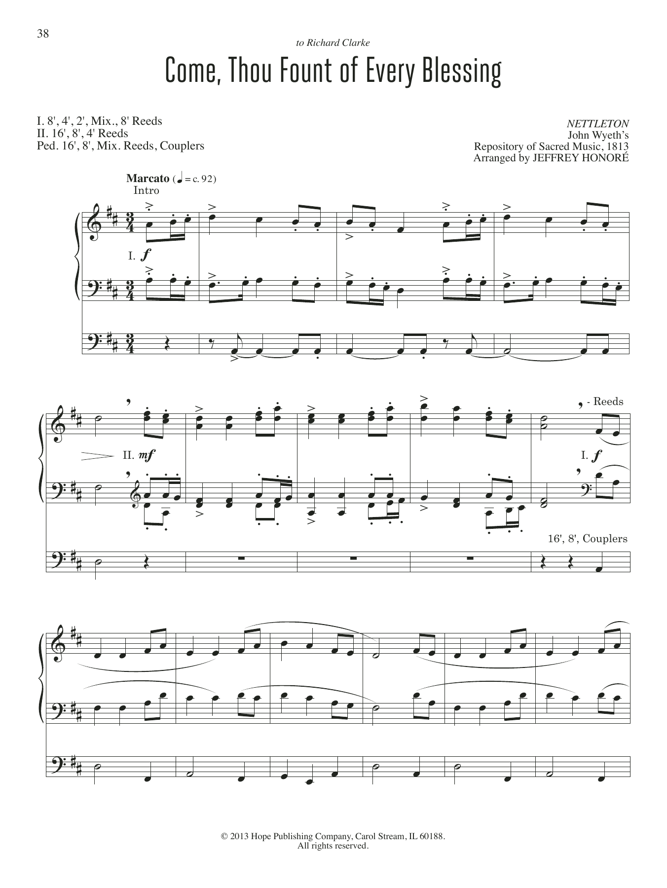 Jeffery Honore Come, Thou Fount Of Every Blessing Sheet Music Notes & Chords for Organ - Download or Print PDF