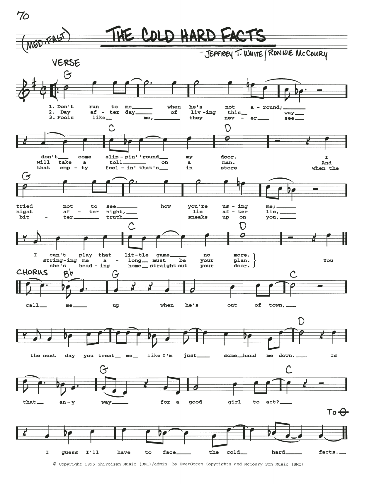 Jeffrey T. White The Cold Hard Facts Sheet Music Notes & Chords for Real Book – Melody, Lyrics & Chords - Download or Print PDF