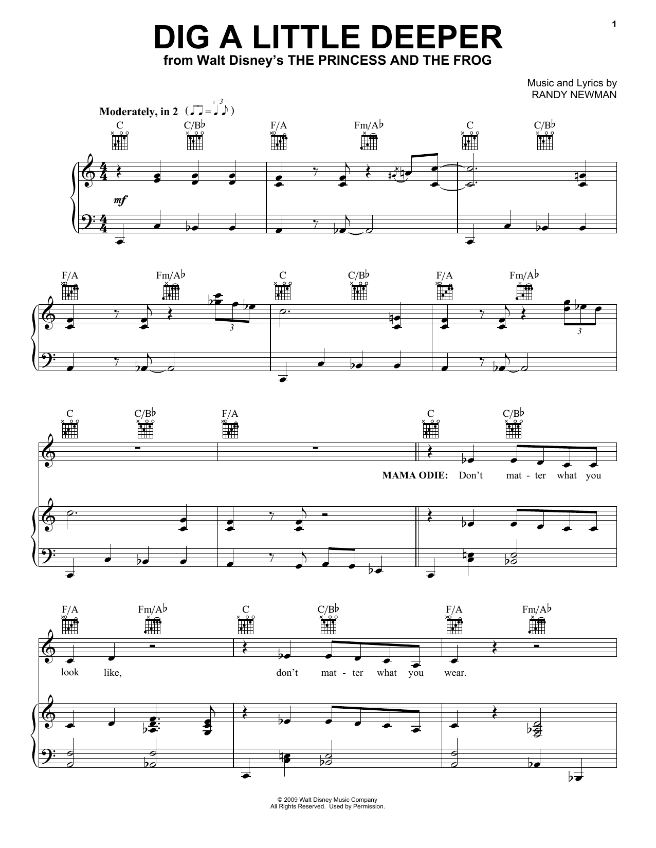 Jenifer Lewis Dig A Little Deeper Sheet Music Notes & Chords for Easy Piano - Download or Print PDF