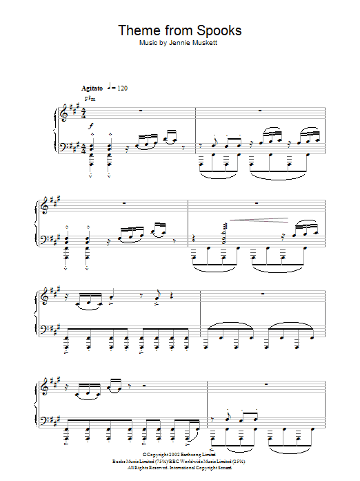 Jennie Muskett Theme from Spooks Sheet Music Notes & Chords for Piano - Download or Print PDF