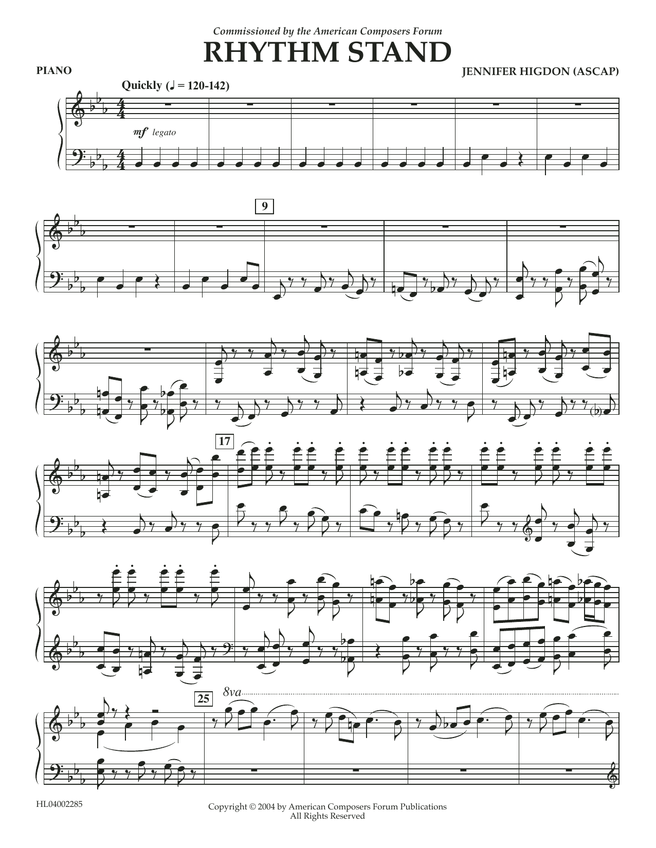 Jennifer Higdon Rhythm Stand - Piano Accompaniment Sheet Music Notes & Chords for Concert Band - Download or Print PDF