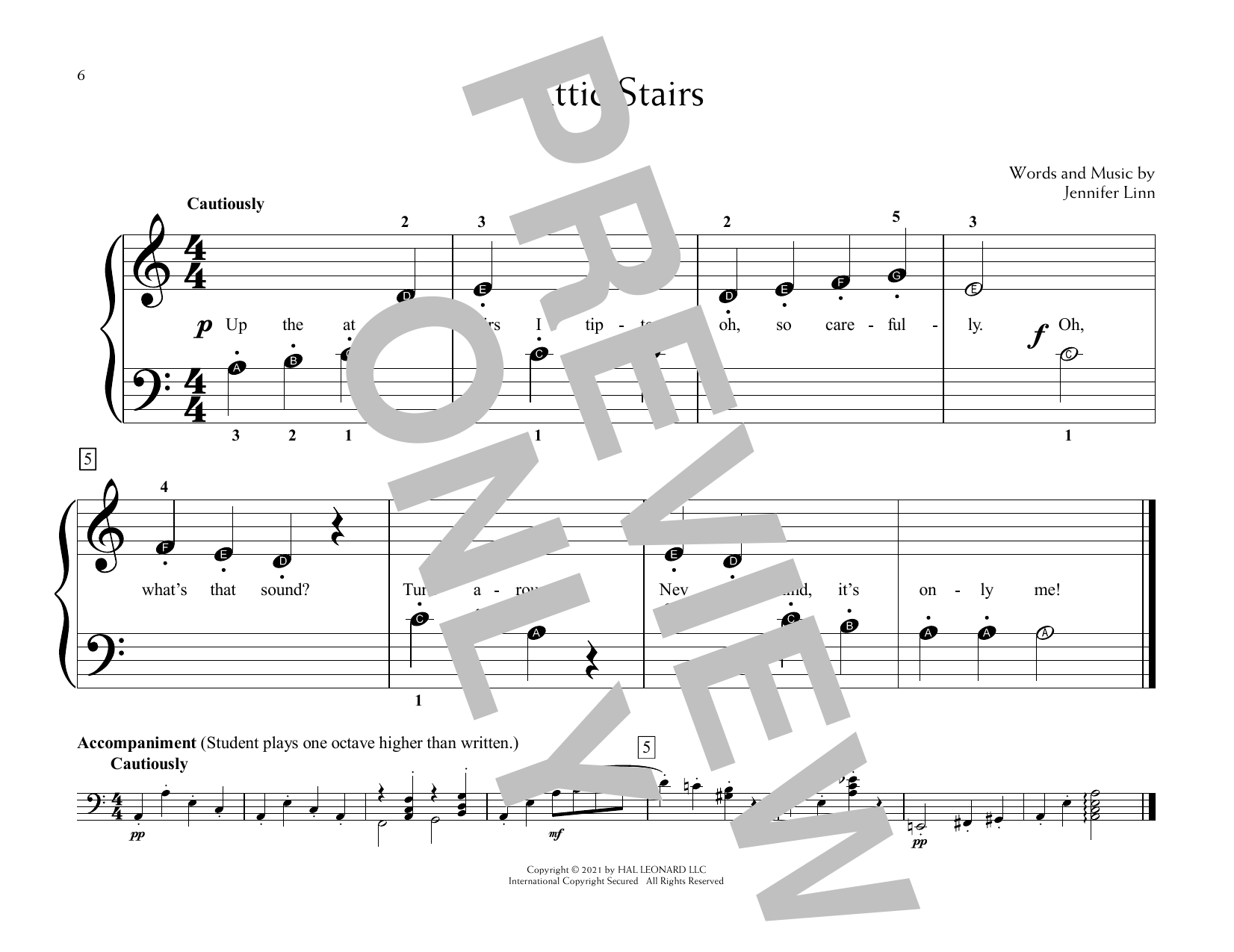 Jennifer Linn Attic Stairs Sheet Music Notes & Chords for Educational Piano - Download or Print PDF