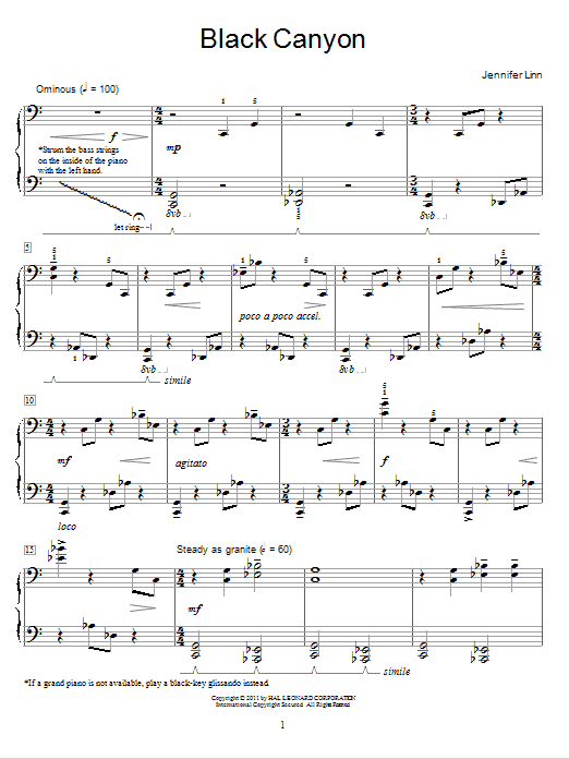 Jennifer Linn Black Canyon Sheet Music Notes & Chords for Educational Piano - Download or Print PDF