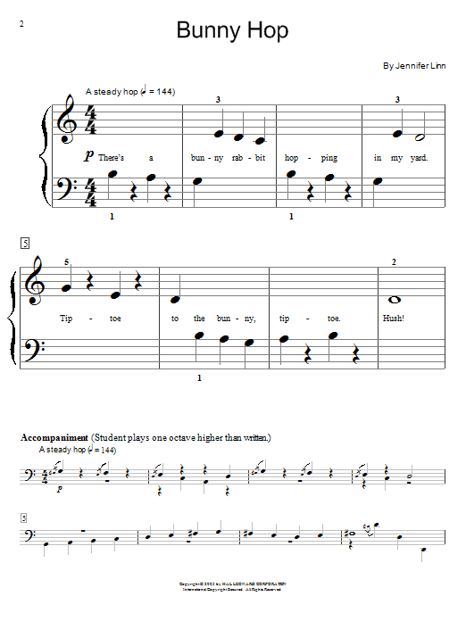 Jennifer Linn Bunny Hop Sheet Music Notes & Chords for Educational Piano - Download or Print PDF