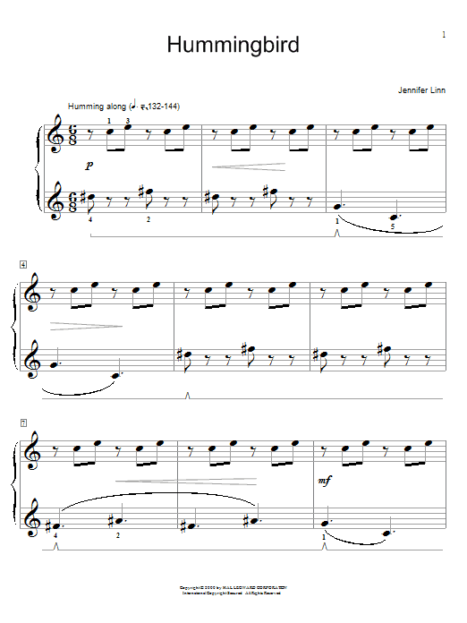 Jennifer Linn Hummingbird Sheet Music Notes & Chords for Educational Piano - Download or Print PDF