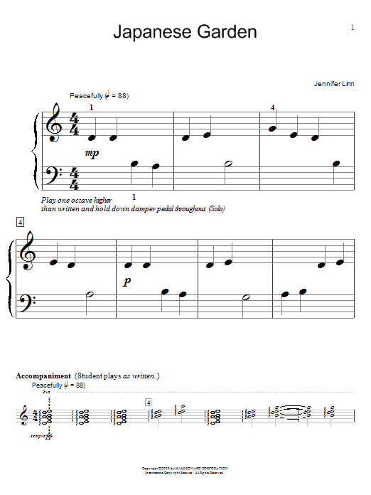 Jennifer Linn Japanese Garden Sheet Music Notes & Chords for Educational Piano - Download or Print PDF