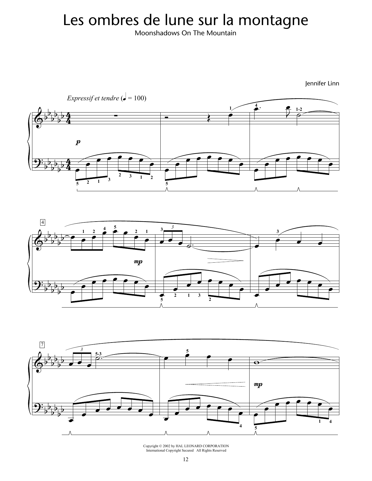 Jennifer Linn Les ombres de lune sur la montagne (Moonshadows On The Mountain) Sheet Music Notes & Chords for Educational Piano - Download or Print PDF Jennifer Linn Les ombres de lune sur la montagne (Moonshadows On The Mountain) Sheet Music Notes & Chords for Educational Piano - Download or Print PDF