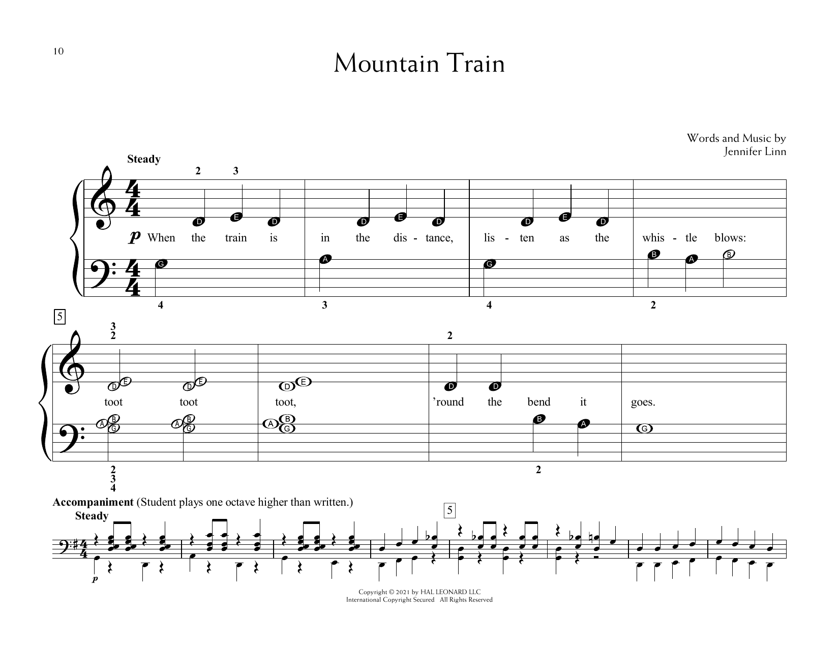 Jennifer Linn Mountain Train Sheet Music Notes & Chords for Educational Piano - Download or Print PDF