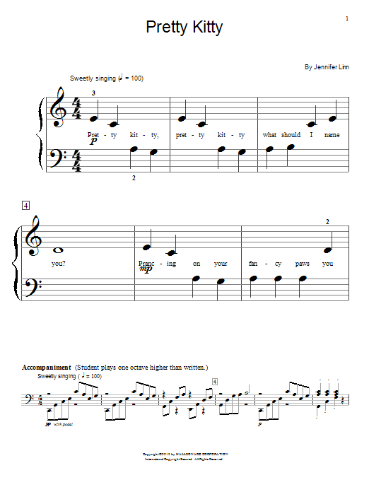 Jennifer Linn Pretty Kitty Sheet Music Notes & Chords for Educational Piano - Download or Print PDF