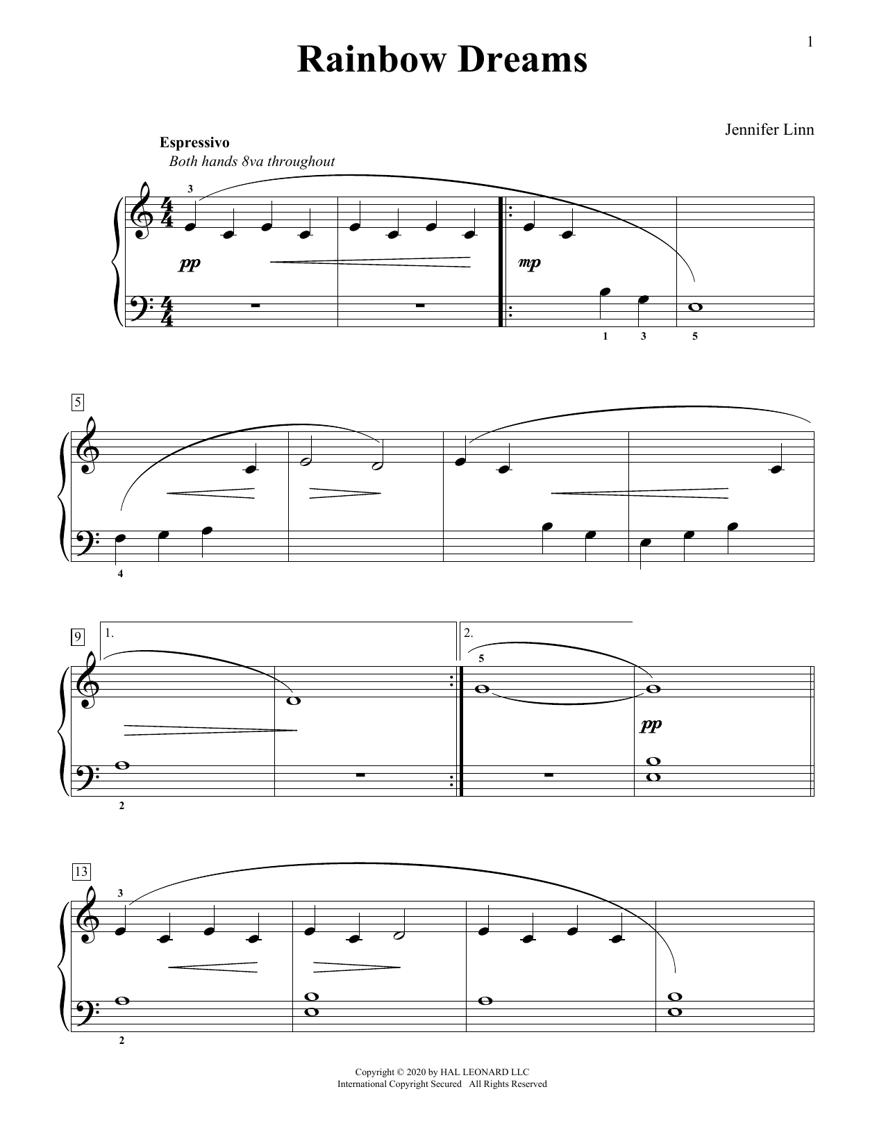 Jennifer Linn Rainbow Dreams Sheet Music Notes & Chords for Educational Piano - Download or Print PDF