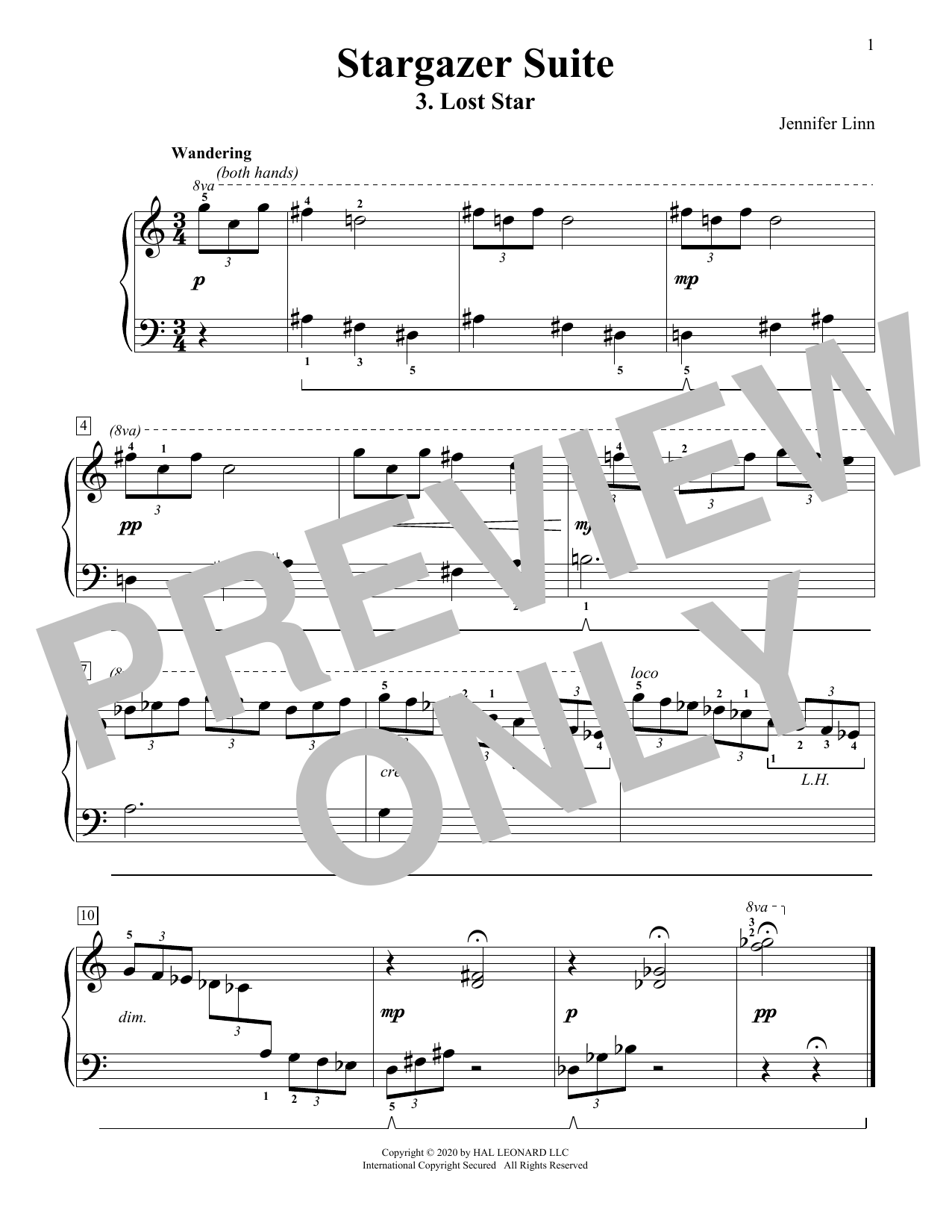 Jennifer Linn Stargazer Suite: 3. Lost Star Sheet Music Notes & Chords for Educational Piano - Download or Print PDF
