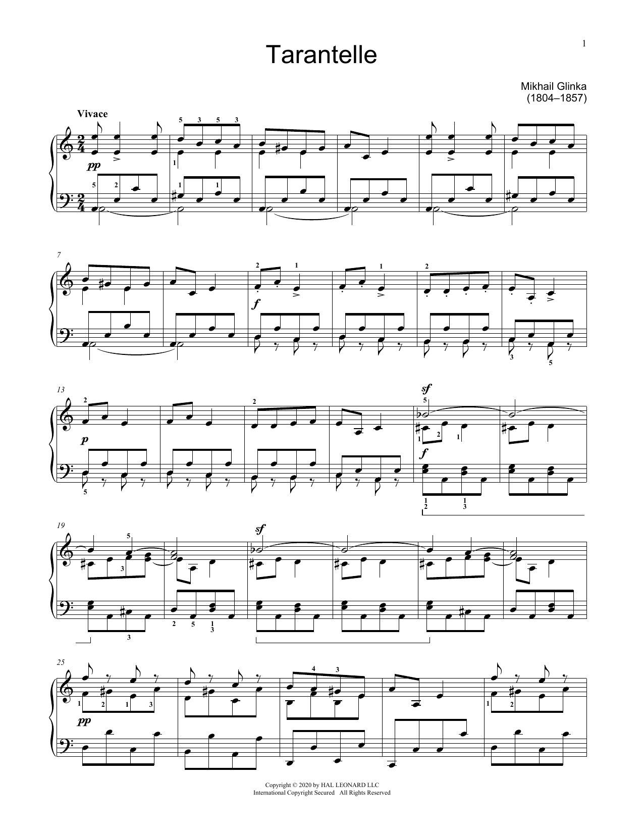 Jennifer Linn Tarantella In A Minor Sheet Music Notes & Chords for Educational Piano - Download or Print PDF