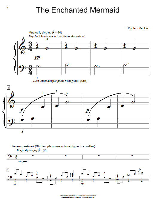 Jennifer Linn The Enchanted Mermaid Sheet Music Notes & Chords for Educational Piano - Download or Print PDF