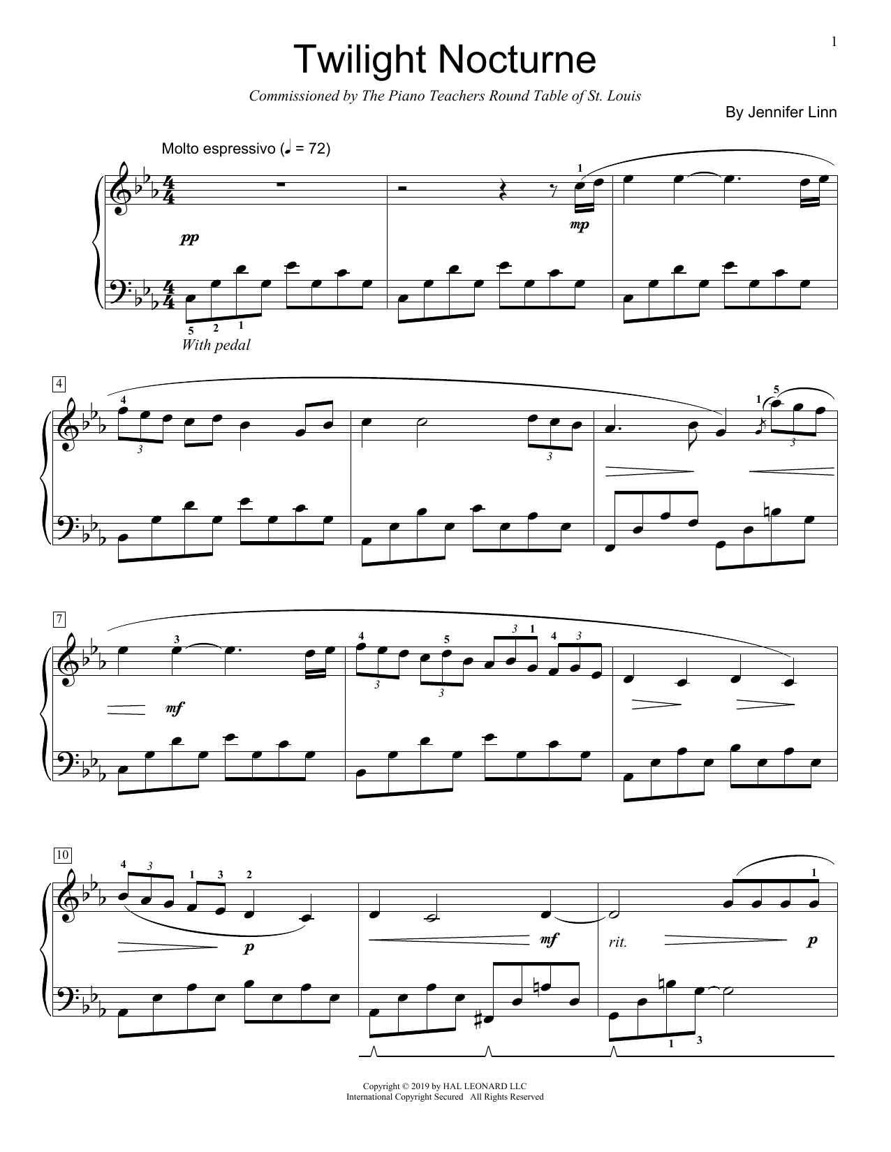 Jennifer Linn Twilight Nocturne Sheet Music Notes & Chords for Educational Piano - Download or Print PDF
