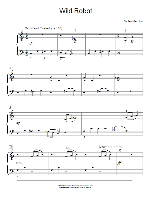 Jennifer Linn Wild Robot Sheet Music Notes & Chords for Educational Piano - Download or Print PDF