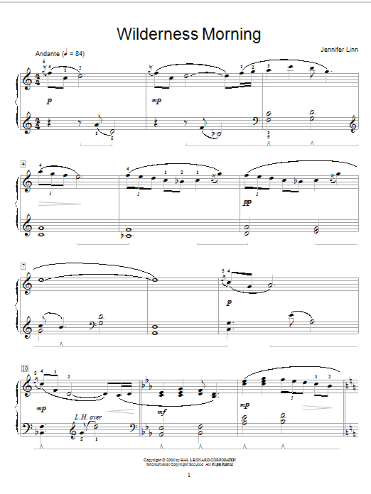 Jennifer Linn Wilderness Morning Sheet Music Notes & Chords for Educational Piano - Download or Print PDF