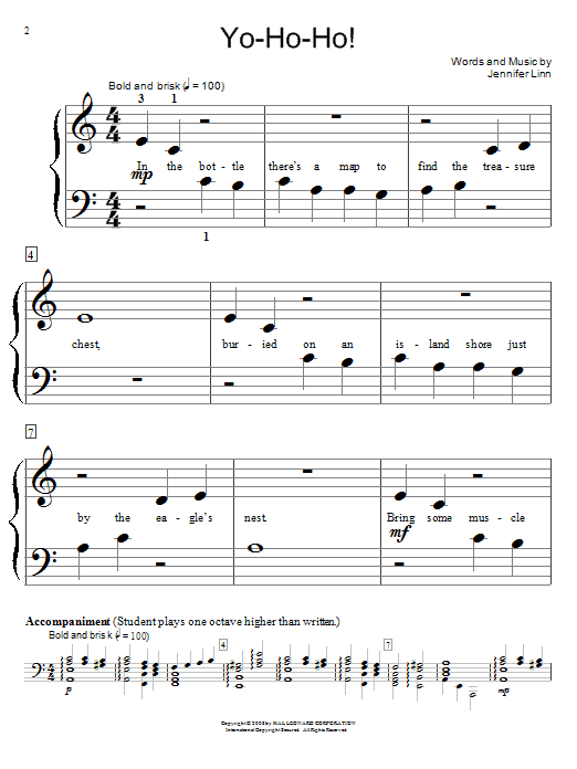 Jennifer Linn Yo-Ho-Ho! Sheet Music Notes & Chords for Educational Piano - Download or Print PDF