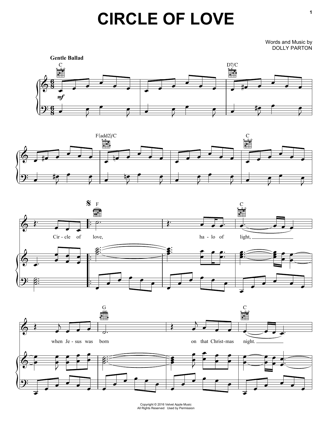 Jennifer Nettles Circle Of Love Sheet Music Notes & Chords for Piano, Vocal & Guitar (Right-Hand Melody) - Download or Print PDF